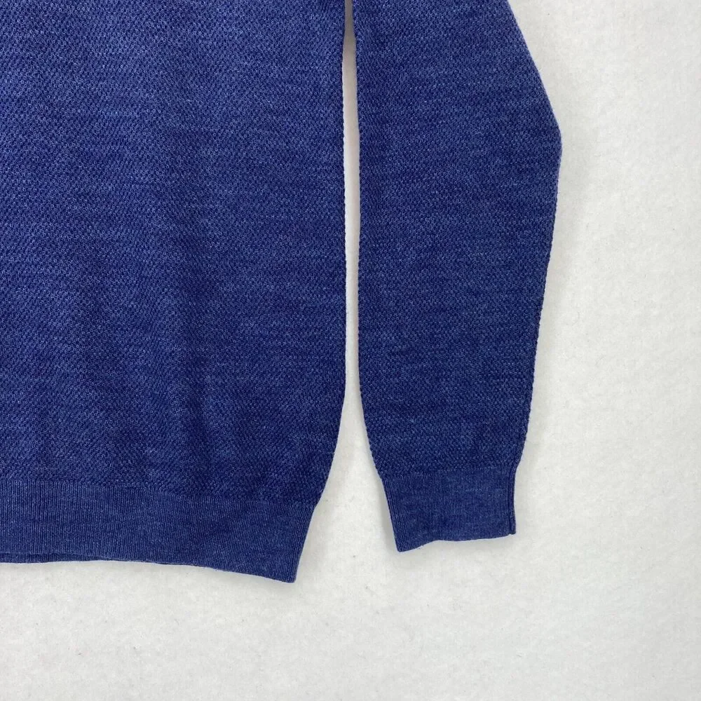 Tommy Bahama Merino Wool Blend Quarter Zip Sweater Sweatshirt Mens Small Blue - Picture 2 of 13